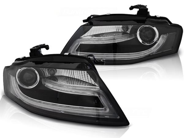 LED Tagfahrlicht Scheinwerfer für Audi A4 B8 08-11 schwarz